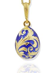 Sterling Silver 925 Gold Plated Russian Egg Pendant NEW Stamped 925