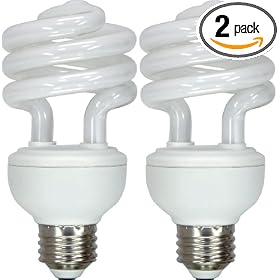 GE Lighting 74201 20-Watt Energy Smart CFL Light Bulb, 75-Watt Output, 2 Pack by General Electric
