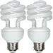 GE Lighting 74201 20-Watt Energy Smart CFL Light Bulb, 75-Watt Output, 2-Pack