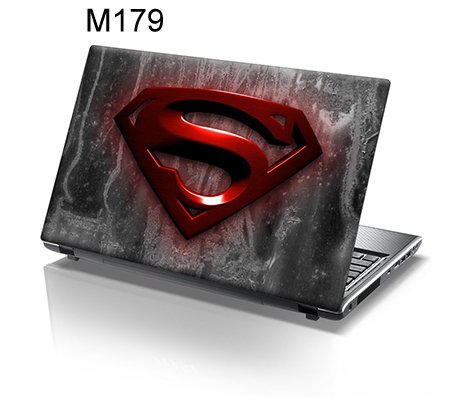  15'6 Inch Taylorhe laptop skin protective decal red superman sign on silver metal background