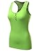 Doublju Women Sleeveless Round Neck Floral Racerback Button Henley Tank Top