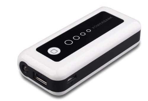 Buy 5600mAh External battery pack Backup Portable Charger Universal USB Travel Power Bank For Samsung Galaxy Tab 2 10.1 7.0, Galaxy Note 10.1, Google Nexus 7 Nexus 10, Acer B1; for Smart Phones iPhone 5 4s 4, Samsung S3 /Galaxy Note 2 , Google Nexus 4, Nokia Lumia 920, HTC ONE X, Sony xperia, Blackberry; MP3, MP4, GPS, Camera, Game Player and much more- White Promo Offer