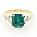 Diamond &amp; Emerald Platinum &amp; 18k Yellow Gold Ring