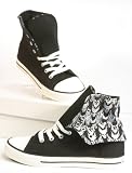 Produkt-Bild: Damen Turnschuhe Textil Sneaker Canvas schwarz / wei&szlig;