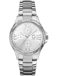 G by GUESS Womens Silver-Tone Rhinestone Watch