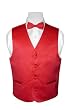 BOY'S Solid RED Color Dress Vest BOWTIE Set