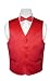 BOY'S Solid RED Color Dress Vest BOWTIE Set
