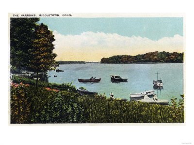 Middletown, Connecticut - View of Boats at the Narrows