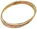 14K Tri Color Gold Diamond Cut Semanario Bangle