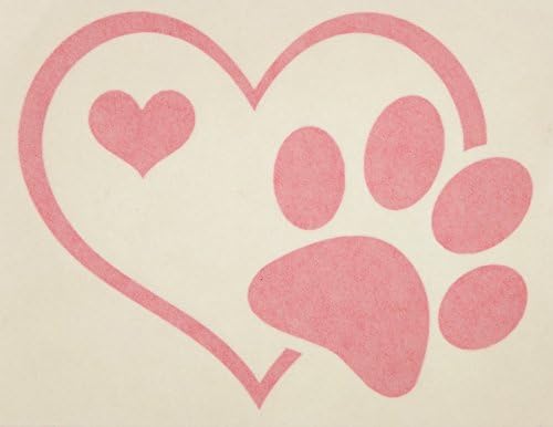 The Mug Market I Love Dogs Heart &amp; Dog Paw Decal for Dog Lovers Great Gift Bumper Sticker Highest Quality, Pink Vinyl