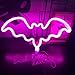 Fiee Pink Bat Shaped Neon Signs,Led Safety Halloween Art Wall Decoration Lights Neon Lights Night Table Lamp with Battery Powered/USB for Kids Gift,Baby Room,Wedding,Home (Bat-Pink)