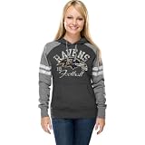 NFL Women's Baltimore Ravens Long Sleeve Raglan Pullover Fleece Heather Hood (Charcoal Heather, Small)