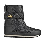 Rubber Duck Snowjoggers Sporty Quilted Shiny Black Snow Boots