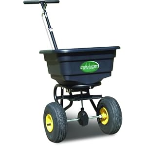 Spyker Commercial Grade 55-Pound Capacity Walk Behind Broadcast Spreader With Poly Hopper... by 