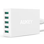 Aukey USB 急速 充電器 ACアダプター 50W 10A 5ポート AiPower機能搭載 Apple iPad / iPhone / iPod / Xperia / Nexus / Galaxy等対応 (ホワイト) PA-U33