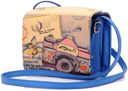 Clover Retro PU Leather Camera Bag for Fujifilm Instax Mini Cameras - Blue