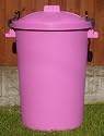 80/85 Litre Pink Dustbin/Bin/Refuse Bin With Lockable Handles.