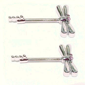 Body Accentz™ Nipple Ring Dragonfly bar body 