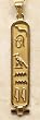 18k Gold Personalized Cartouche Pendant: Up to 7 hieroglyphic symbols - Solid Style Hand-made in Egypt by special order.