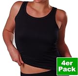 HERMKO 1310 4er Pack Damen Achselhemd aus 100% gek�mmter Baumwolle, Naturfaser, Schadstoffgepr�fte Textilien nach �ko-Tex Standard 100, Tank Top, Unterhemd direkt ab Fabrik, trocknergeeignet