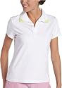 IZOD Women's Short Sleeve Solid Polo With Piping