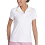 IZOD Women's Short Sleeve Solid Polo With Piping