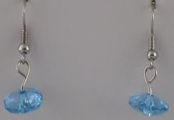 Blue Gem Cut Saucer Earrings