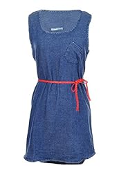 Sleeveless Denim Belted  Dress