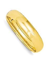 14k Yellow Gold 9/16 High Polished Hinged Bracelet Bangle. Metal Wt- 20.14g