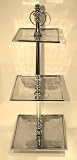 Classic Looking Square 3-tier Silver Cupcake Platter 29.5
