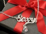 Sexy Simulated Diamond Heart Word Necklace 18K Gold Plated