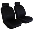 Front Car Seat Covers Solid Black 4pcs