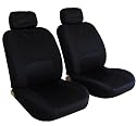 Front Car Seat Covers Solid Black 4pcs