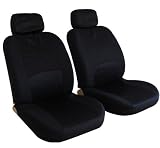 Front Car Seat Covers Solid Black 4pcs