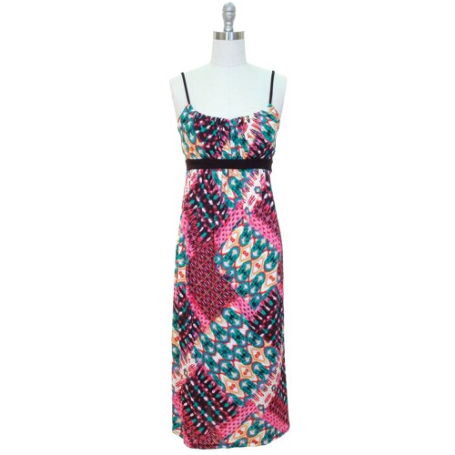 Deals Pink & Teal Blue Colorful Printed Long Maxi Summer Dress