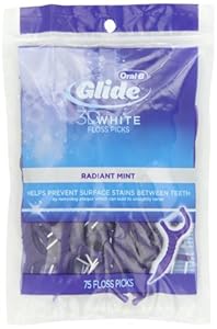 Oral-B Glide 3d White Floss Picks Radiant Mint 75 Count Package