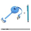 Buy IPhone USB Cables - InfoTechnica&Acirc;&reg; 1m Blue Generic Durable Flat "Noodle" USB A to 30pin Data Charging Cable Compatible for iPhone&Acirc;&reg; 4 4S & Ipad&Acirc;&reg; 2-3 (1m / 3.2FT, Blue)
