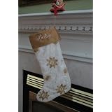 Embroidered Silk Christmas Stocking