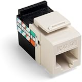 Leviton 5G108-AT5 Cat 5e 8-Wire QuickPort Adaptor Jack, Light Almond, 10-Pack