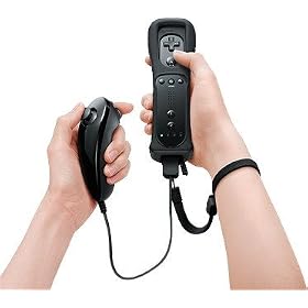 Replacement for Nintendo Wii Bundle Wiimote (Wii Remote) Black and Nunchuk with *Black Motion Plus*Limited Edition with free silicon case