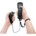 Replacement for Nintendo Wii Bundle Wiimote (Wii Remote) Black and Nunchuk with *Black Motion Plus*Limited Edition with free silicon case