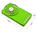 Topwell Hand-held fan Ultra-thin Electric-Powered Cooler 3 Speeds Portable Mini USB Summer Fan Rechargeable Pocket Fan Personal fan with 18650 Rechargeable Battery (Green)