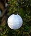 Allsop Home and Garden 10-Inch Round Soji Solar Lantern, White with White LED, 1-Count