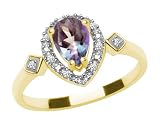 414dDmSfx4L. SL160  10k Yellow Gold, June Birthstone, Lab Created Alexandrite and Diamond Pear Shaped Ring