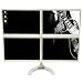 Quad Freestanding LCD Monitor Stand Holds up to 22 Inch Widescreen Monitors Silver