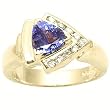 14K Yellow Gold Tanzanite and Diamond Ring