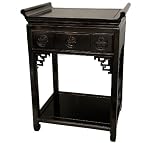 Extra Tall Nightstand - 32 Fine Chinese Rosewood Altar Table - Antique Black