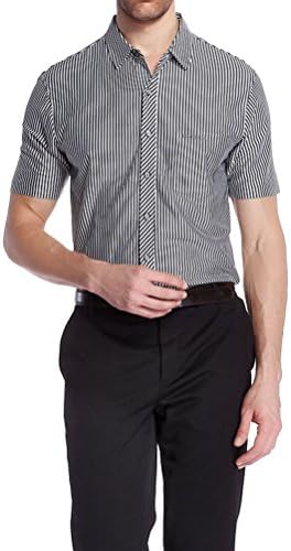 SZRBHZI Men's Daily Short Sleeves Formal Shirt Size XXXL Black