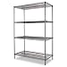 Industrial Wire Shelving Starter Kit, Four Shelves, 48w x 24d x 72h, Black