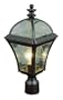 Trans Globe 5085 BK One Light Large Post Top, Black Finish with Beveled Glass